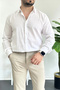 Men's Crinkle Fabric Shirt White Edw362 - 3