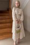 Drape Detailed Long Sleeve Women's Graduation Event Evening Dress