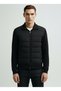 Black Men's Regular Quilted Jacket Mw0Mw40774Bds_Dc Mixed Media Jacket - 3