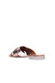 Shoes Gold Multi Leather Women's Flat Slippers 01Wn5018 - 4