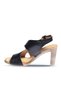 Shoes Black Leather Women's Heeled Sandals 01Wn4115 - 3