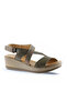 Shoes Khaki Leather Women's Wedge Heel Pack Sandals 01Wl3306 - 2