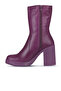 Purple Leather Women's Heeled Boots 01Wz3203 - 3