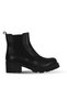 Black Leather Women's Wedge Heeled Boots 01Wd2300