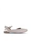 Gray Leather Women's Flat Sandals 01Wa3310