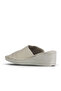 Ecru Leather Women's Wedge Heel Pack Slipper 01Wy2404 - 5