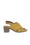 Yellow Leather Women's Heels Sandals 01Wy4902 - 2