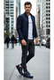 Dma08-1071 Navy Blue Orthopedic Daily Men's Leather Shoes - 5