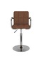 Scaun de bar, maro, material textil - 3