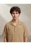 Men Beige Boxy Fit Short Sleeve Shirt - 4