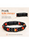 Premium Natural Stone Design Leather Bracelet Series – Real Natural Stone Red Agate and Onyx - 5