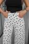 Ecru Black Polka Dot Wide Leg Jeans - 3