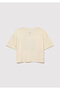 M Logo Printed Yellow T-Shirt Loose Fit / Loose Relaxed Cut 7610276 -89145 - 3