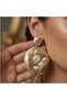 Pearl Detail Design Gold Earrings - 6