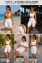 Women's Diving Fabric Mid-Length Sports Shorts High Waist Firming Lycra Tights White - 4