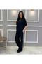 G Detailed Side Striped Bottom Top T-Shirt Modal Tracksuit Set Mazelf