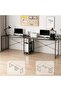 L-Shaped Gaming Table Computer Desk with Corner Stand Reversible Study Desk Home Office Workstation - 5