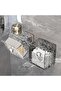 Wall Mounted Storage Box, No-Punch Cotton Swabs Holder & Lipstick Organizer, Transparent - 6