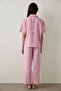 Lilac Slogan Printed Cotton Short Sleeve Pajama Set with Shirt Collar and Shorts - Inspired by Flora - 6