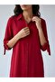 Women's Burgundy Buttoned Shirt Dress – Linea Fit |   Drapey Form |   Breathable Woven - 3