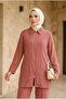 Women's Sparkling Stone Embroidered Zippered Double Hijab Set - 5