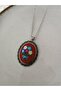 Cross-Stitch Authentic Etamin Long Chain Necklace – Red & Ethnic Design - 7