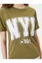 College Print Cotton T-Shirt - Crew Neck, Short Sleeve - 5
