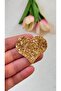 Glittery Gold Heart Hairless Baby Hair Clip (Hair Clip for Babies with Less Hair) - 2