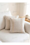 2-Pack |   100% Cotton Buldan Handmade Cream Lace Natural Zipperless Pillow Cover - 4