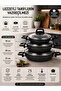 Stone 6 Piece Granite Crushed Sahan Omelet Set with Glass Cover Black 18/20/22 cm Non-Stick - 2