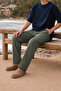 Men's Trend Basic Wide Leg Khaki Fabric Trousers - 5