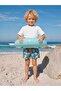 Fish Printed 2-5 Years Old Swim Shorts - Blue