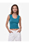 Cotton U-Neck Ribbed Sleeveless Blouse