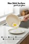 10-Piece Ceramic Cookware Set with Detachable Handle, PFAS-Free Healthy Cooking - Cream - 3