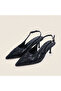 Dalida Patent Leather Short Heeled Shoes with Lace Detail - 6