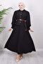 Belt Detailed Skirt Suit Black 19287 - 3