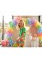 Girl's Padded Blazer Jacket Colorful Patterned Wide Leg Trousers 2-Piece Set - 2