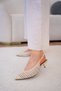 Brayn Knitted Detail Women's Skin Heeled Shoes - 3