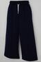 Girl's Sweatpants with Grass Stitching Detail, Lace-Up and Pockets, Ages 8-14, Navy Blue - 5
