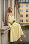 Women's Chest Ring Detail Strap Linen Dress - 3