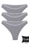 Women's 3-Pack Gray Cotton Lycra Bikini Panties