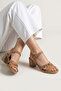 , Women's Genuine Leather Heels Sandals 1611020Z2220 Camel