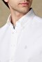Luca Twill Cotton Comfort Fit White Button down Collar Men's Plain Shirt - 3