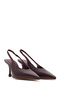 Women's Burgundy Heeled Open-Back Leather Shoes 26Pfd121918 - 2
