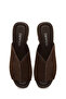 Women's Brown Platform High Thick Heeled Suede Leather Slippers 26Pfd151310 - 5