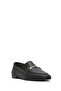 Women's Black Leather Masculine Loafer 26Pfd350218 - 7