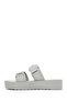 Women's Gray Banded Thick Soled Jelly Slippers 25Sfe4751Pv - 4