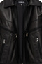 Vanessa Women Black Shirt Collar Short Oversized Leather Jacket 25Wgd5325U4 - 4