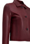 Beatrix Women's Burgundy Shirt Collar Short Leather Jacket 25Wge561347 - 2