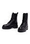 Women's Black Zippered Leather Boots 25Wfd186218 - 3